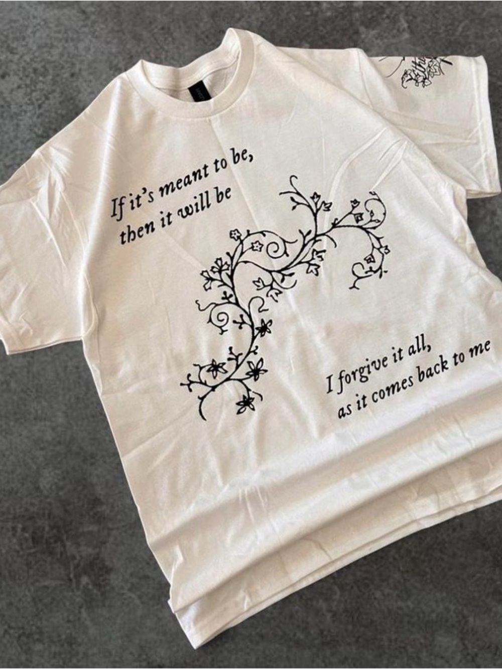 Ethel Cain Sun Bleached Flies custom Graphic Tee with Black Script & Vine Design